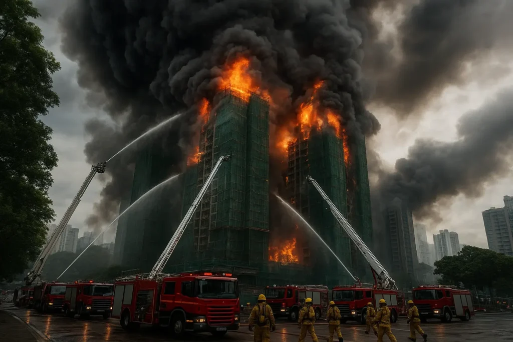 55 Dead, 300 Missing Hong Kong Fire Tragedy Unfolds