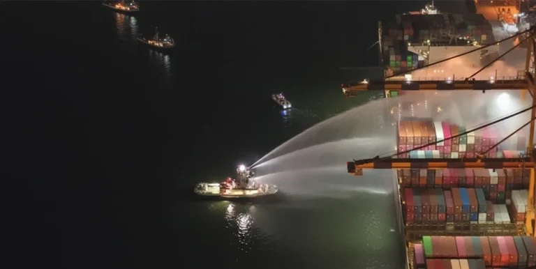 Crew Safe After Fire on Container Ship in Los Angeles